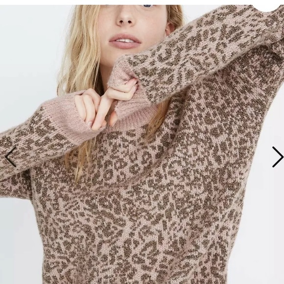 Madewell Sweaters - Madewell NWT shrunken leopard sweater sz xl